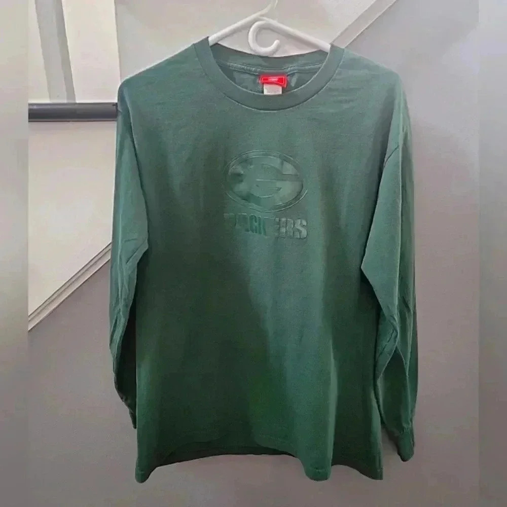 NFL Green Bay Packers T-Shirt Mens Med Green Long Sleeve Comfort Warm Fall